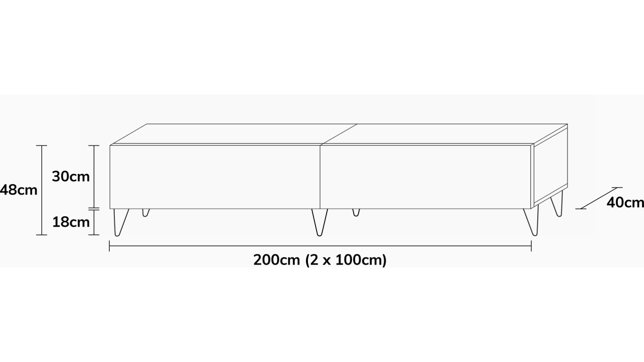 Wuun Living - TV-Board Somero mit Füßen I 100-360cm I