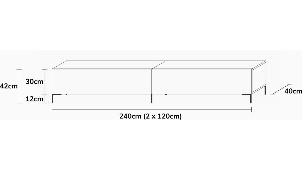 Wuun Living - TV-Board Somero mit Füßen I 100-360cm I