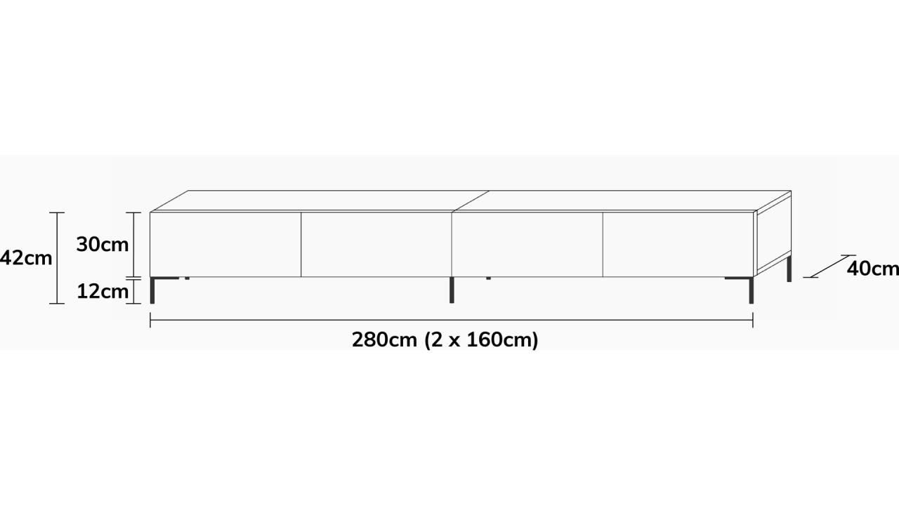Wuun Living - TV-Board Somero mit Füßen I 100-360cm I
