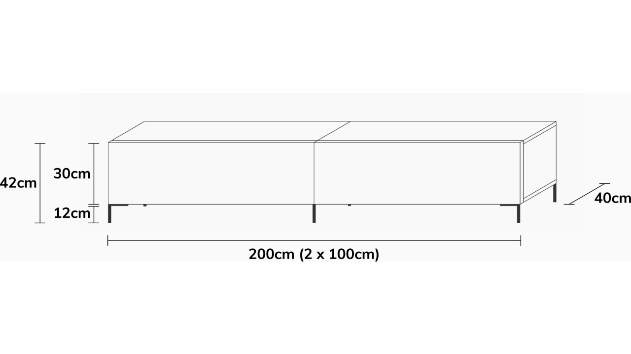 TV-Board Somero mit Füßen I 100-360cm I Wuun Living - TV-Board Somero mit Füßen I 100-360cm I
