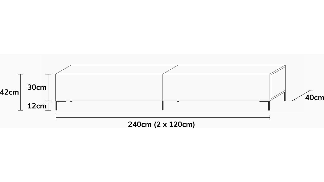 TV-Board Somero mit Füßen I 100-360cm I Wuun Living - TV-Board Somero mit Füßen I 100-360cm I