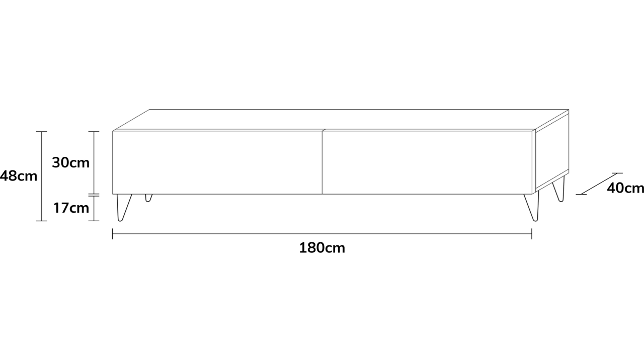 TV-Board Somero mit Füßen I 100-360cm I Wuun Living - TV-Board Somero mit Füßen I 100-360cm I