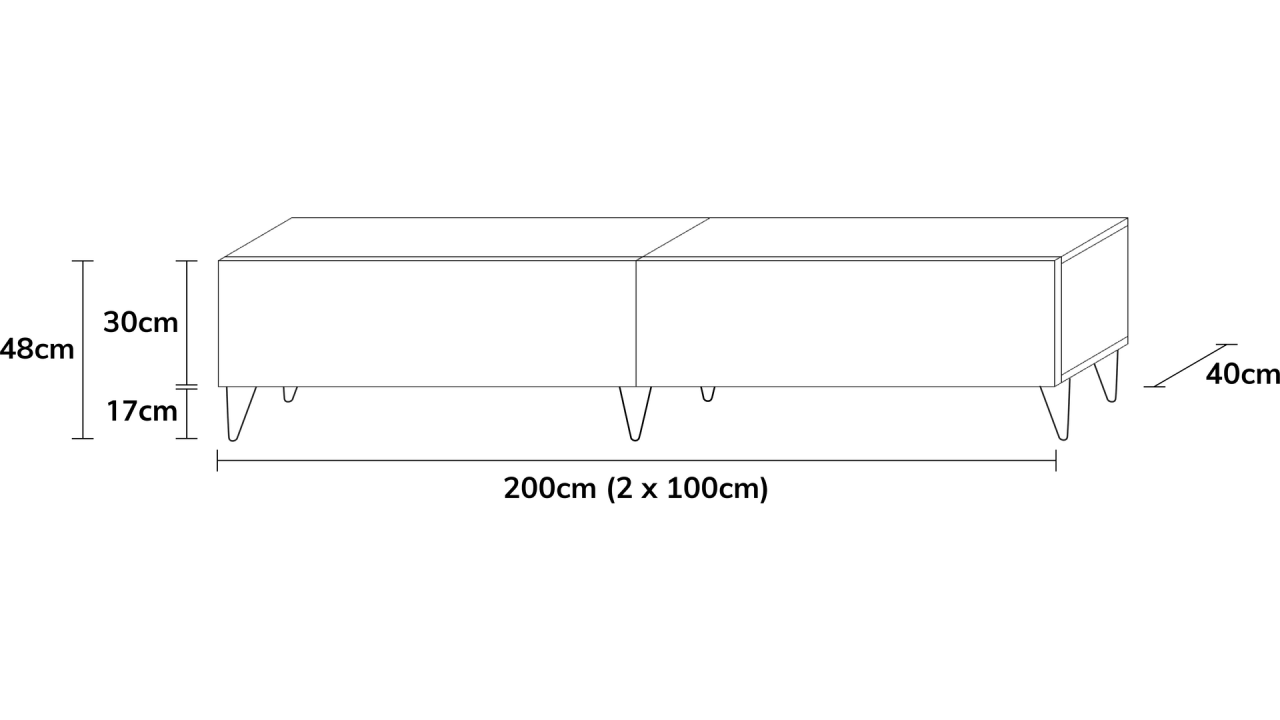 TV-Board Somero mit Füßen I 100-360cm I Wuun Living - TV-Board Somero mit Füßen I 100-360cm I