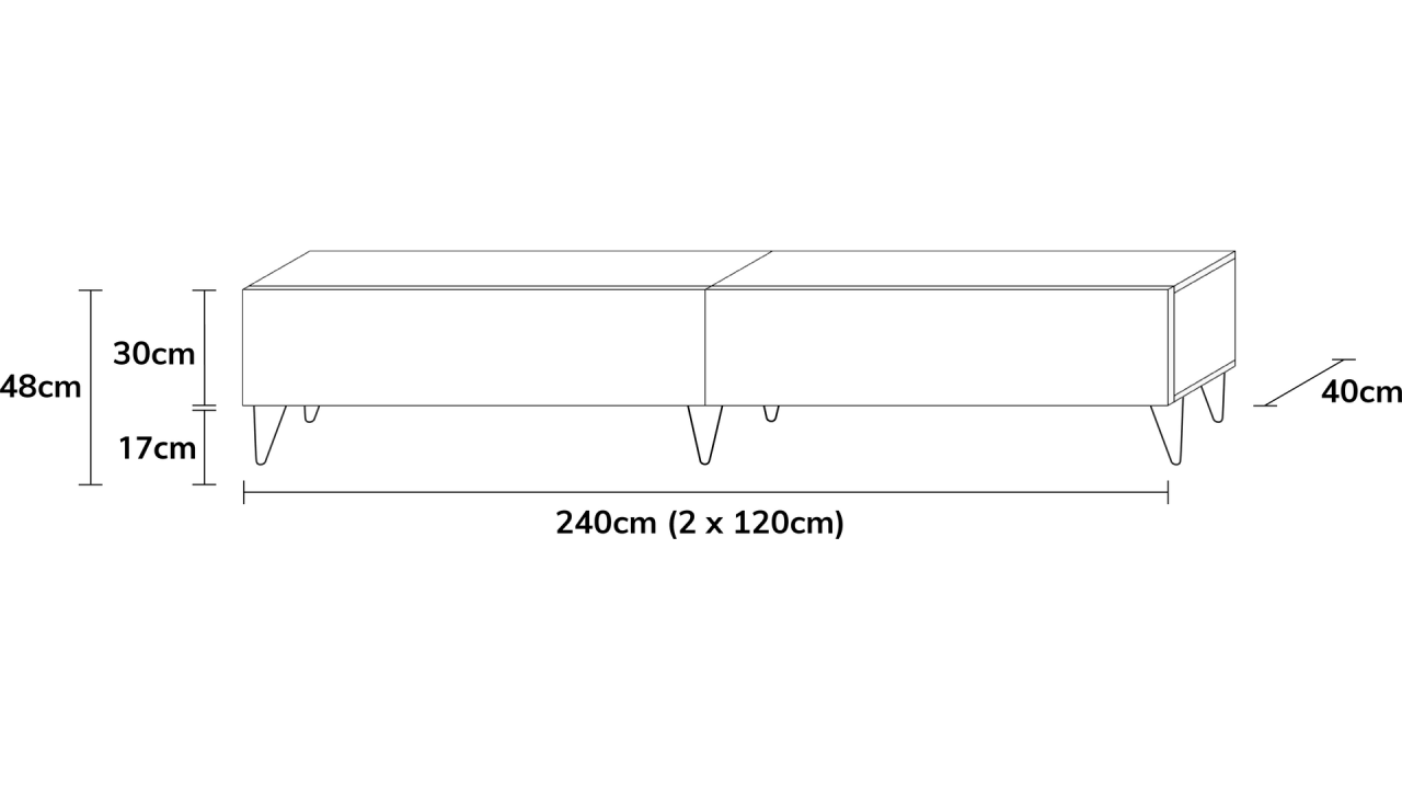 TV-Board Somero mit Füßen I 100-360cm I Wuun Living - TV-Board Somero mit Füßen I 100-360cm I