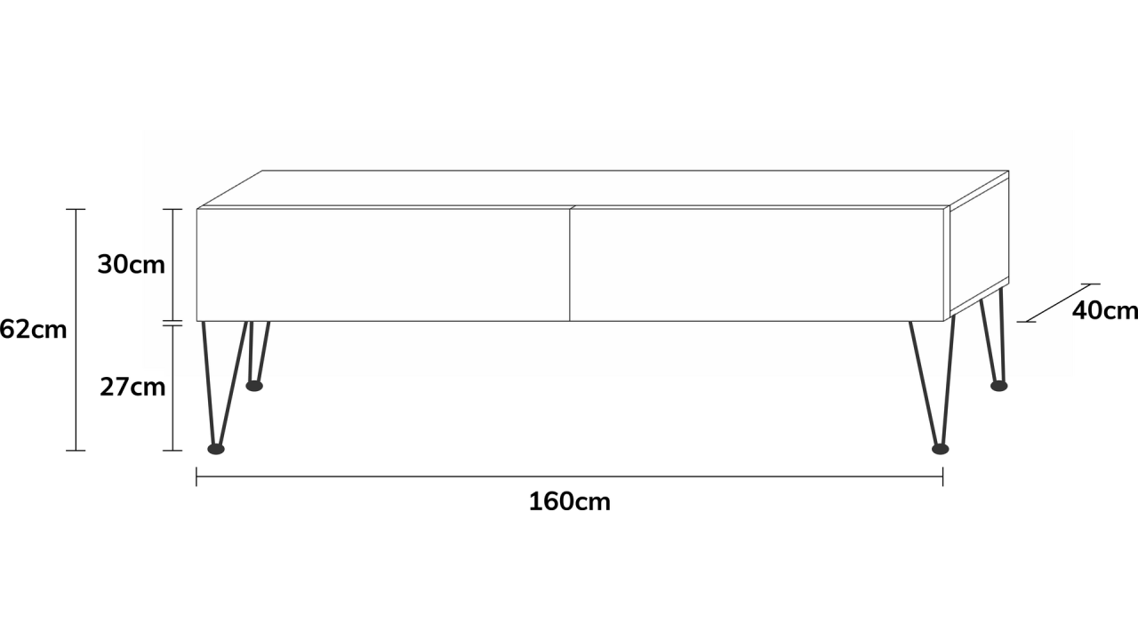 TV-Board Somero mit Füßen I 100-360cm I Wuun Living - TV-Board Somero mit Füßen I 100-360cm I