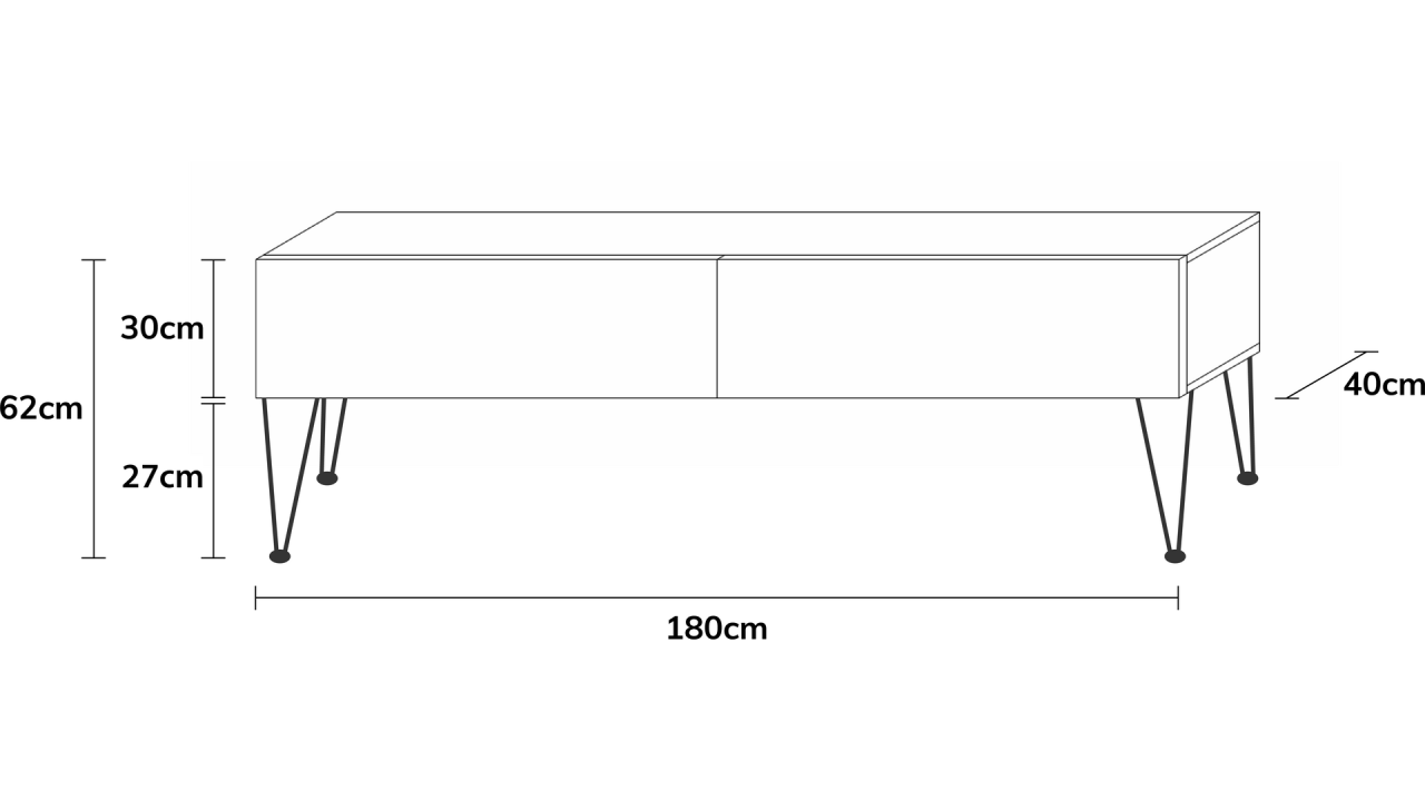 TV-Board Somero mit Füßen I 100-360cm I Wuun Living - TV-Board Somero mit Füßen I 100-360cm I