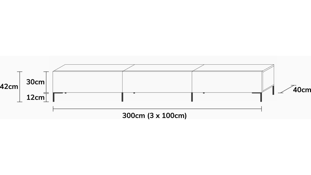 TV-Board Somero mit Füßen I 100-360cm I Wuun Living - TV-Board Somero mit Füßen I 100-360cm I