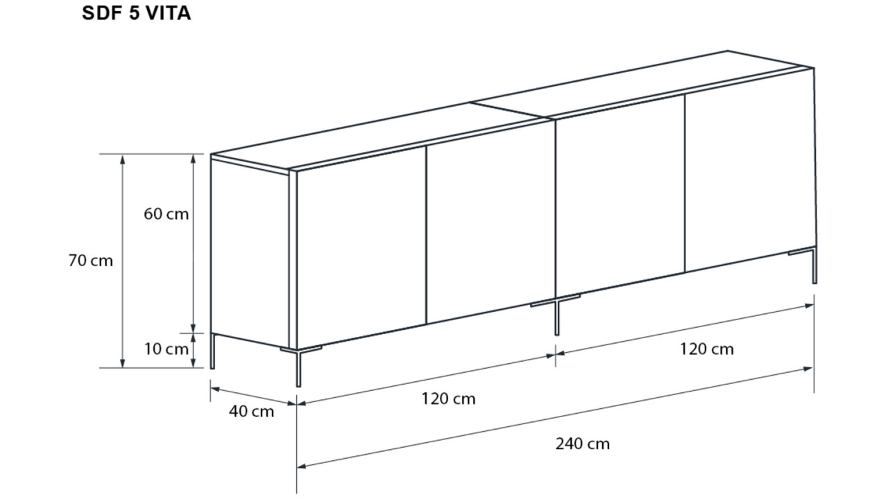 Wuun Living - Somero Sideboard SDF5 mit Füßen I...