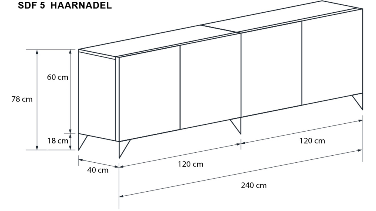 Wuun Living - Somero Sideboard SDF5 mit Füßen I...