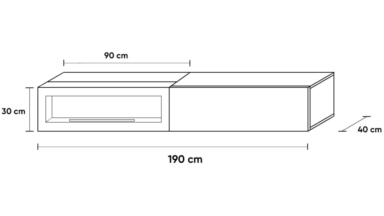 Wuun Living - TV-Board Somero Kamin I 100-400cm I