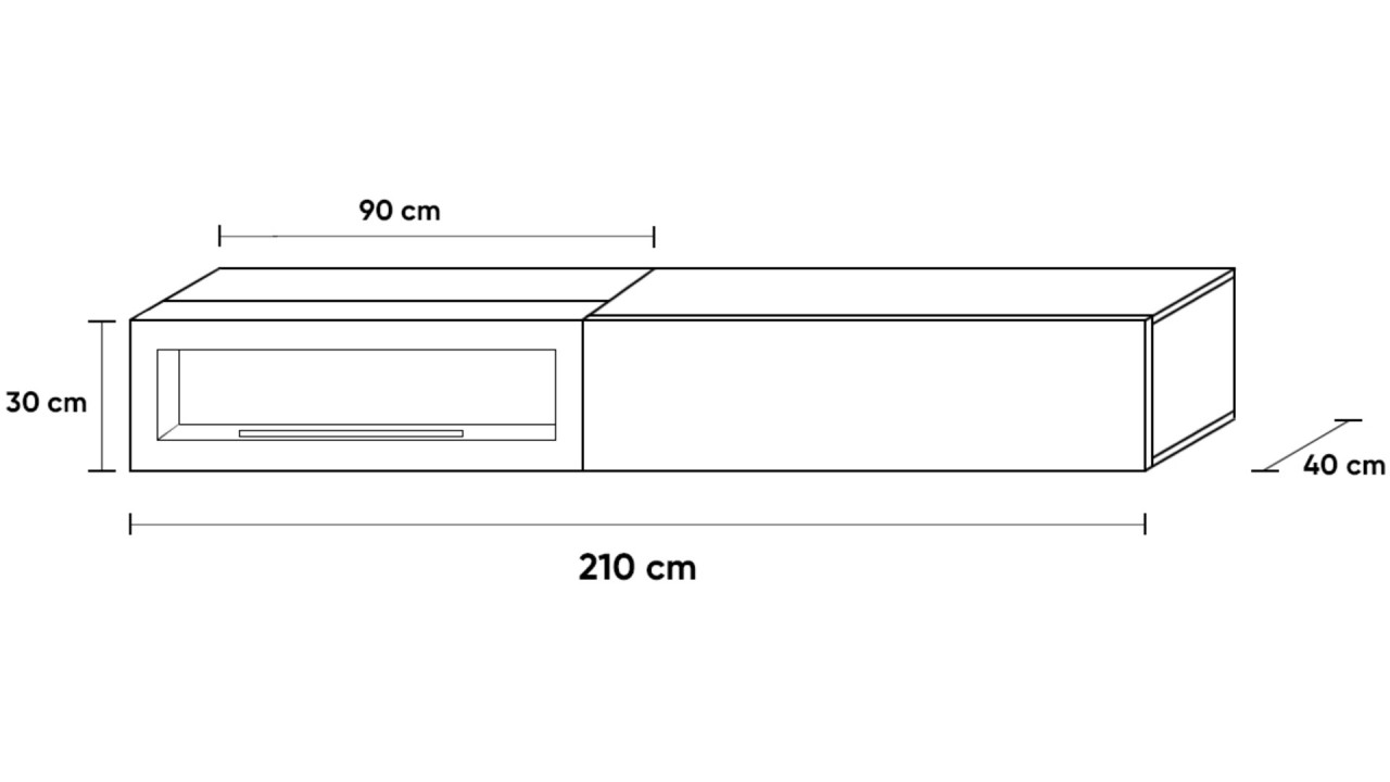 Wuun Living - TV-Board Somero Kamin I 100-400cm I