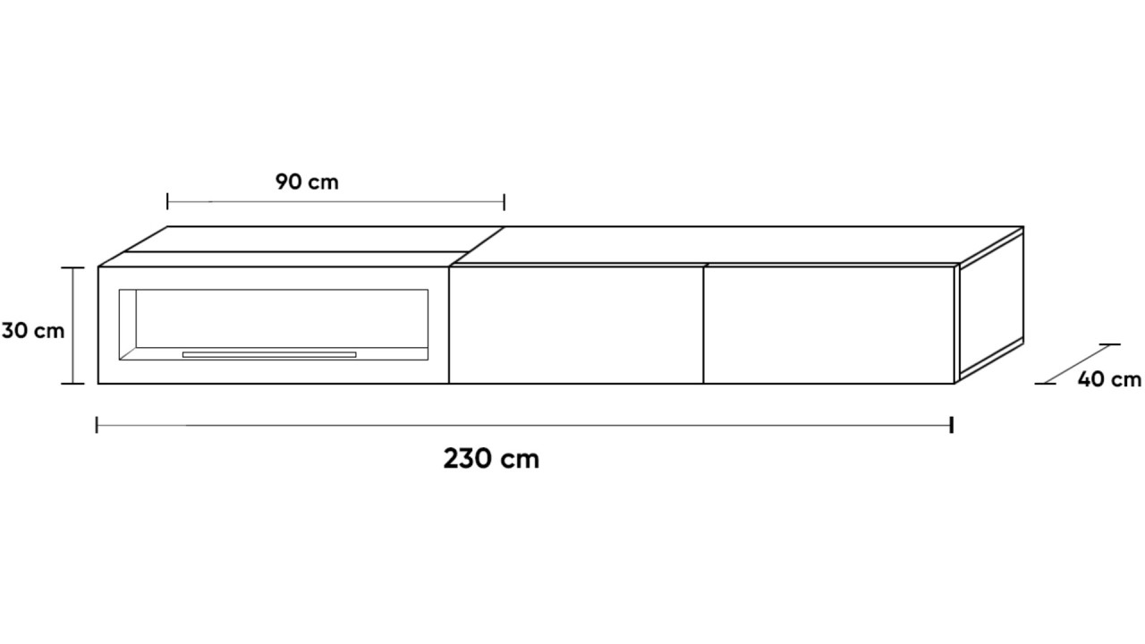 Wuun Living - TV-Board Somero Kamin I 100-400cm I