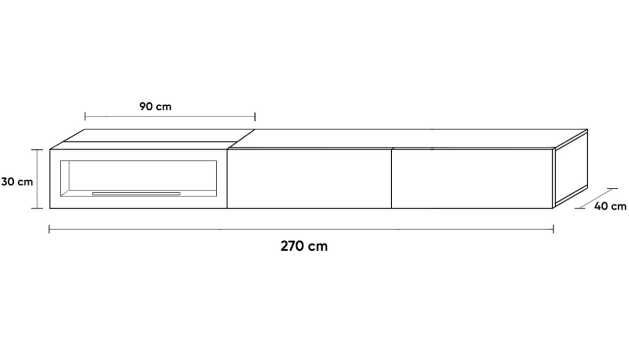 Wuun Living - TV-Board Somero Kamin I 100-400cm I