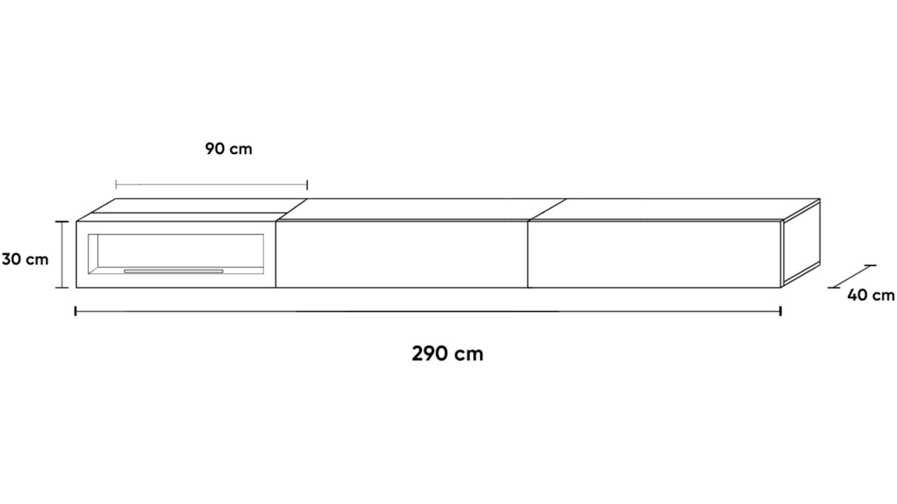 Wuun Living - TV-Board Somero Kamin I 100-400cm I