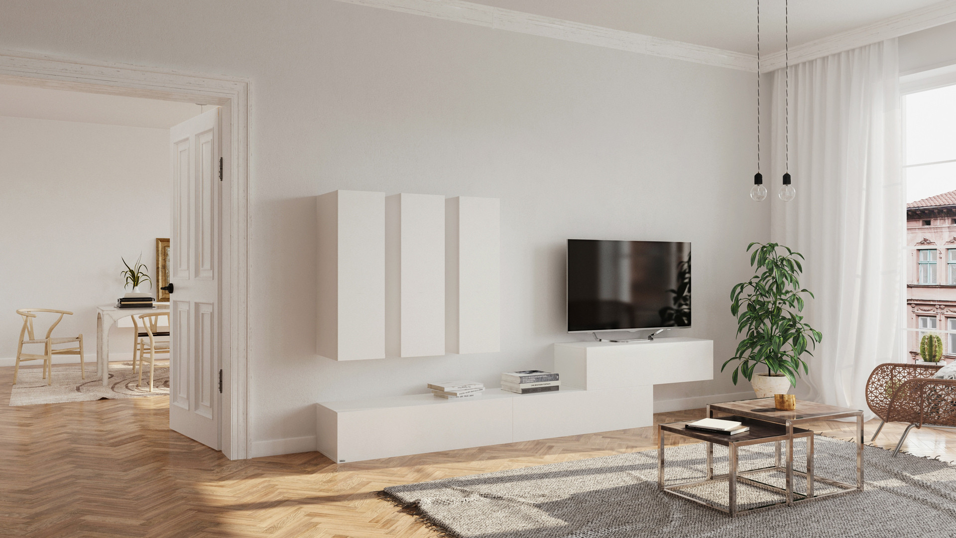 Modulare Designer-Wohnwand für flexible RaumgestaltungI Wuun® Somero