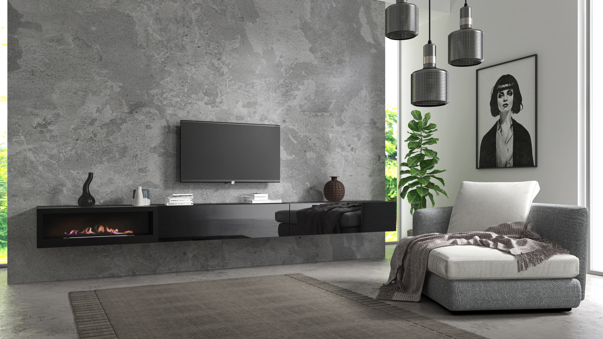 Wuun Living - TV-Board Somero Kamin I 100-400cm I