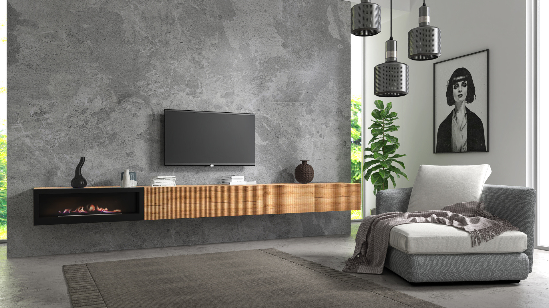 Wuun Living - TV-Board Somero Kamin I 100-400cm I