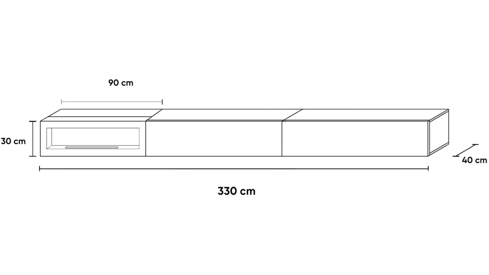 Wuun Living - TV-Board Somero Kamin I 100-400cm I