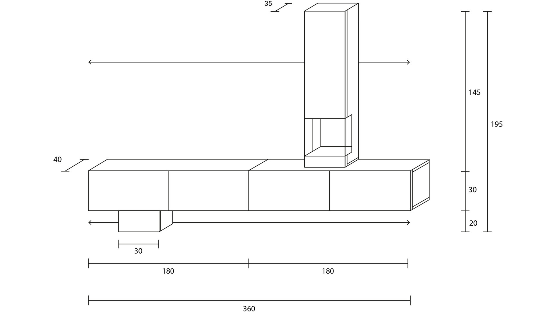 Wuun Living - Wohnwand Somero Vitrine