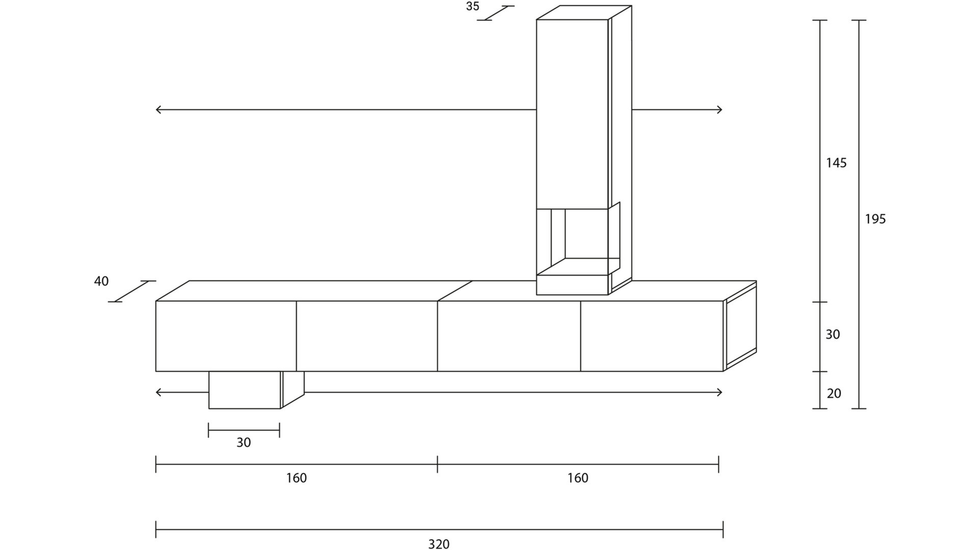 Wuun Living - Wohnwand Somero Vitrine