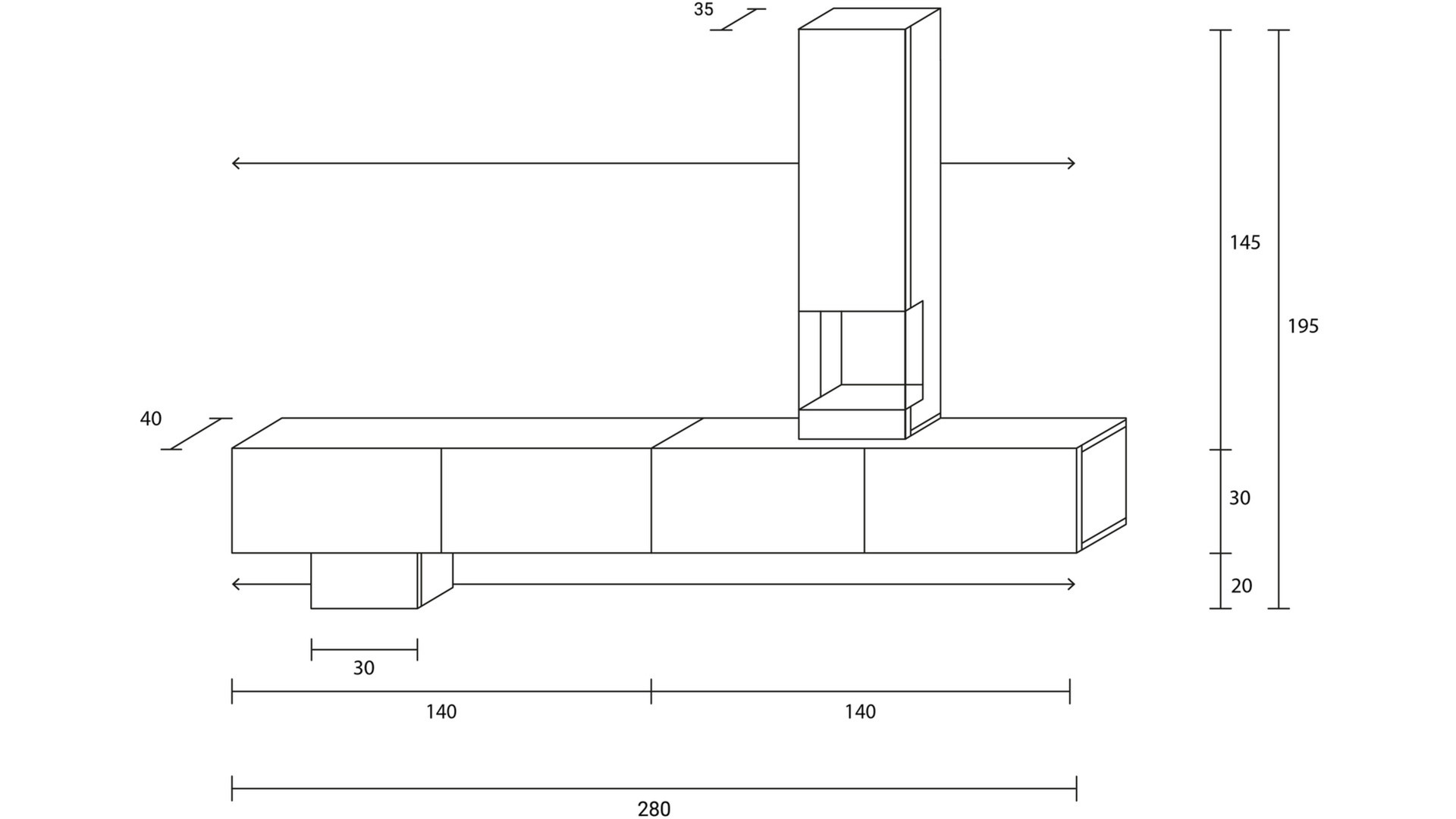Wuun Living - Wohnwand Somero Vitrine